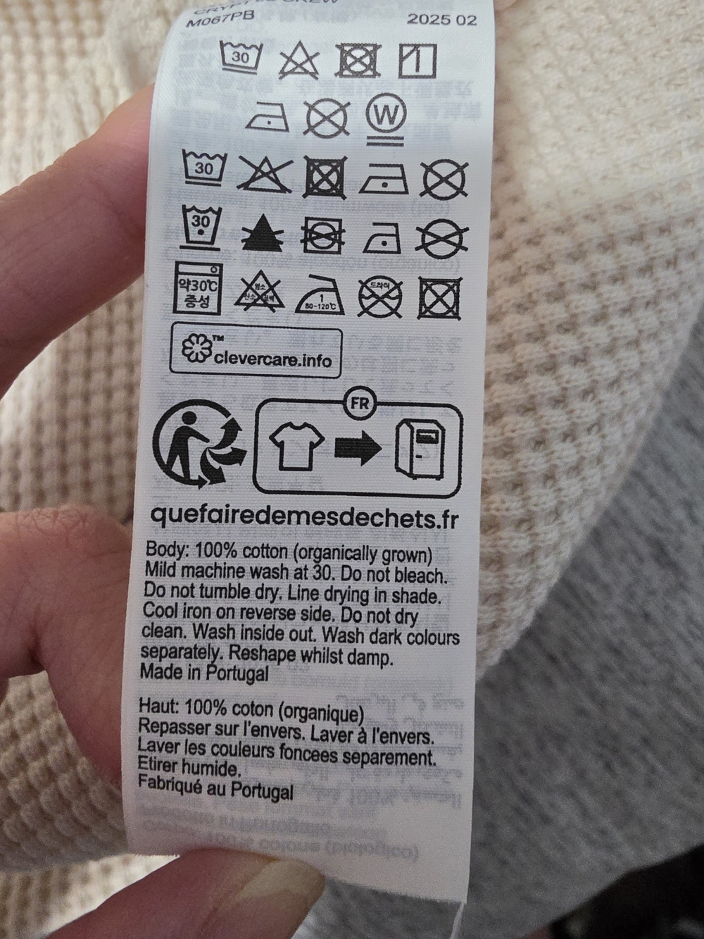 AllSaints Cream Waffle-Knit Crew Neck Top - Picture 8 of 8